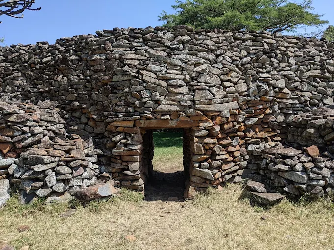 Dry-stone walls of the Thimlich Ohinga enclosure at sunset
