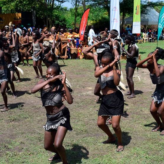 Suba dancers and drummers performing at the Rusinga Island Festival